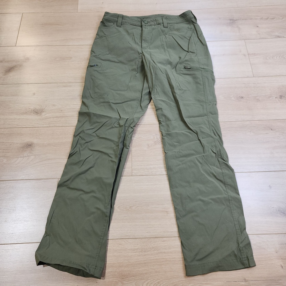Eddie Bauer First Ascent Pants Womens 10 Green Stretch Hiking Zip Pockets Trail
